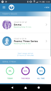 Screencap of the Serial Reader app on Android