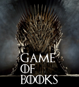 A "Game of Books" image, based on the Iron Throne