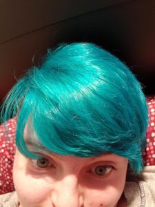 Pic of me and my bright teal hair
